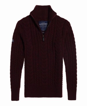 Superdry Jacob Heritage Henley Férfi Ugró Bordó | GQXBH1273